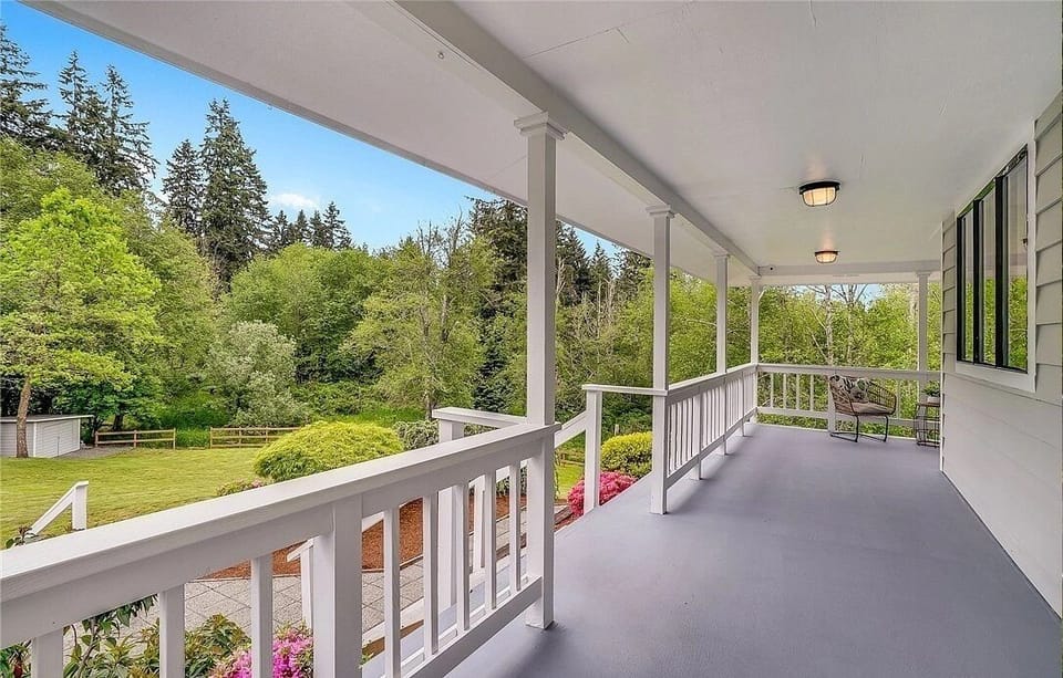 Large, covered porch