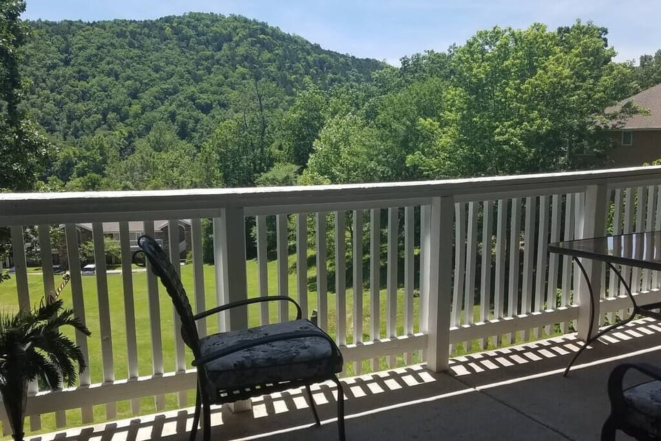 A view of the bluffs over Lake Taneycomo from the balcony.