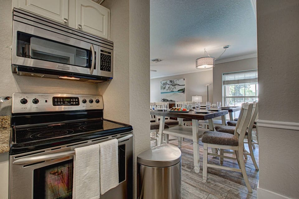 Dining table for 8 conveniently located off the kitchen.