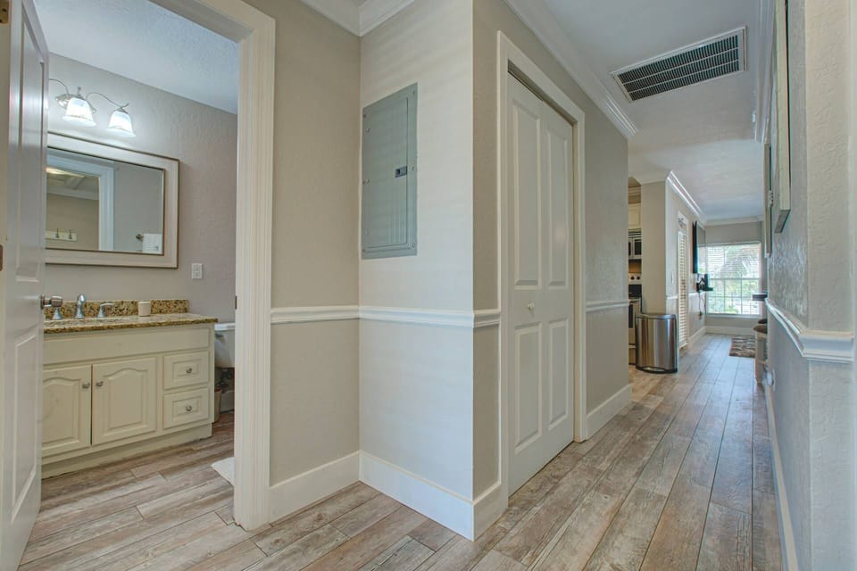 Guest bathroom located just outside the 2nd King bedroom.  Look at those gorgeous floors!