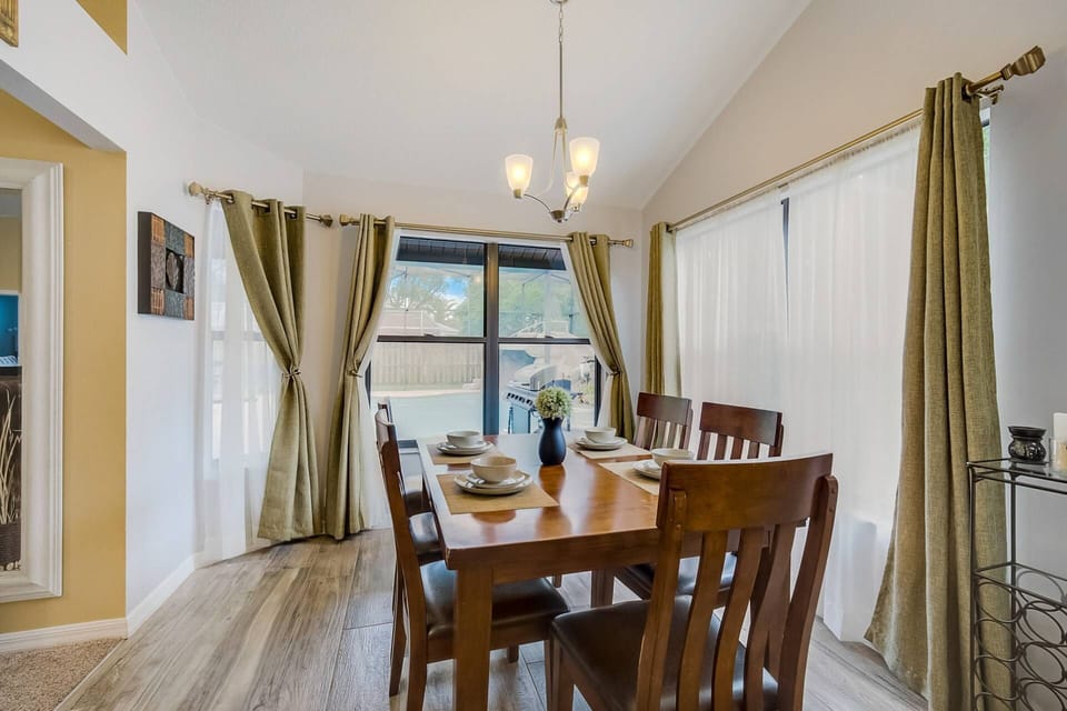 Convenient dining area just off the kitchen—perfect for family meals or morning coffee