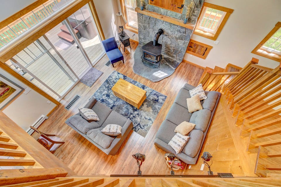 looking down from loft area