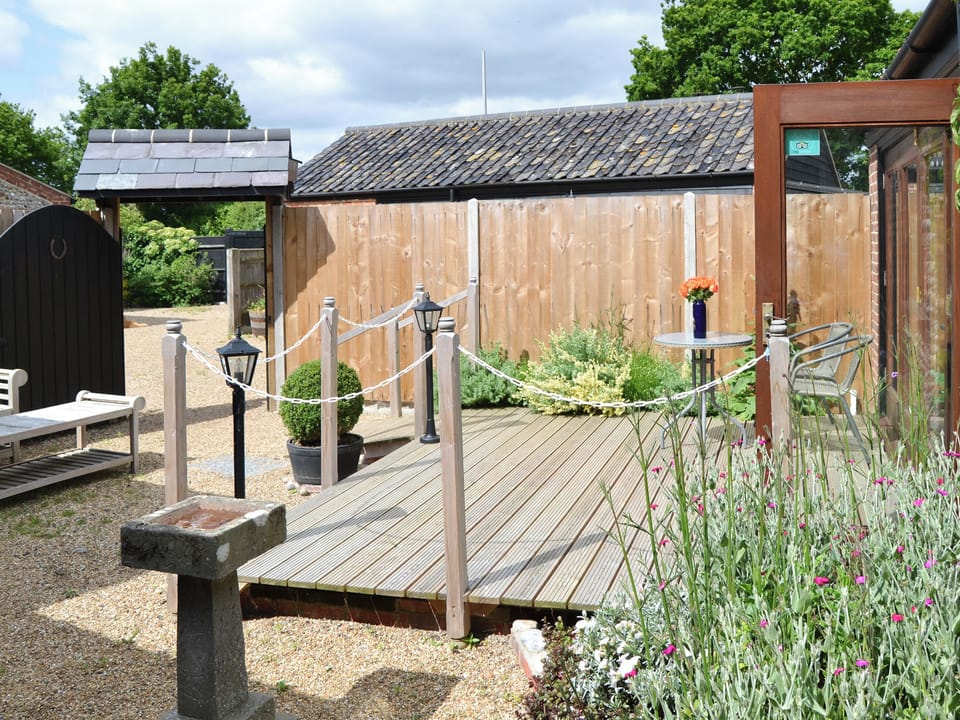 Well-maintained patio area | Courtyard Barn - Stone House Farm, Lessingham, near Stalham