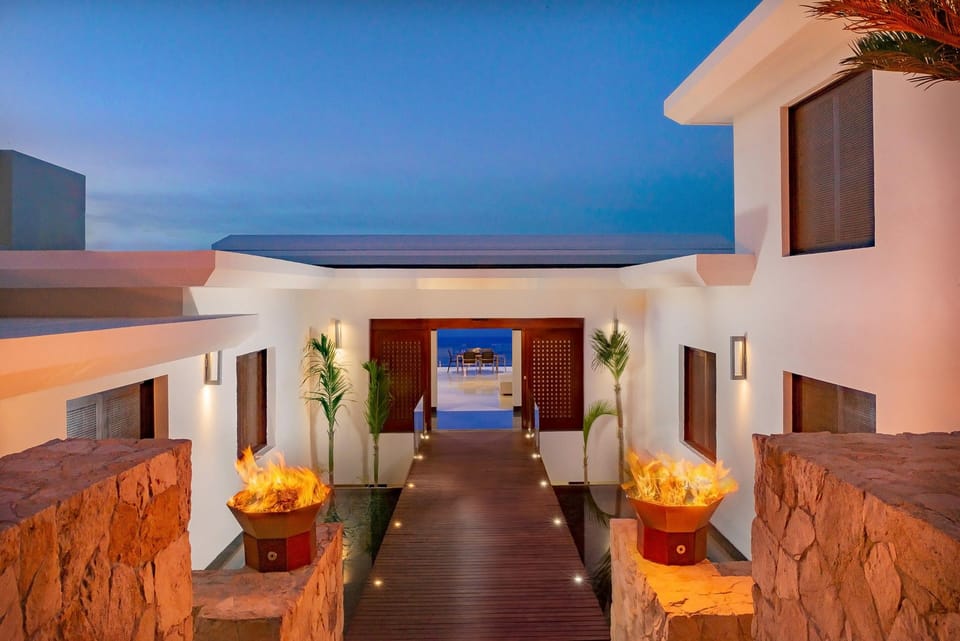 Gorgeous outdoor entryway to villa