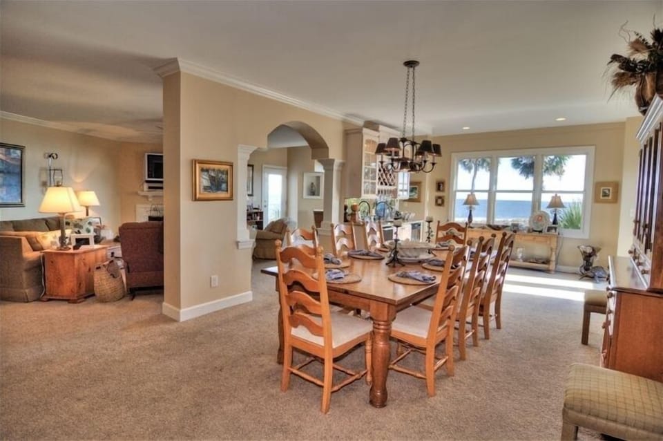Dining with ocean views.