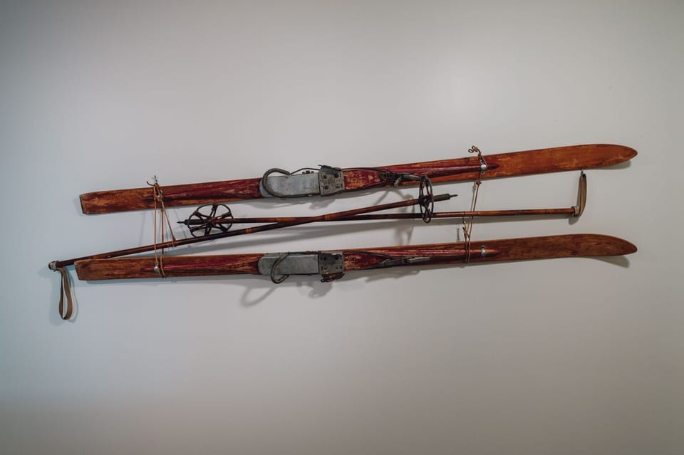 But seriously...can you believe folks used to ski on these? We love showcasing these authentic early-day skis!