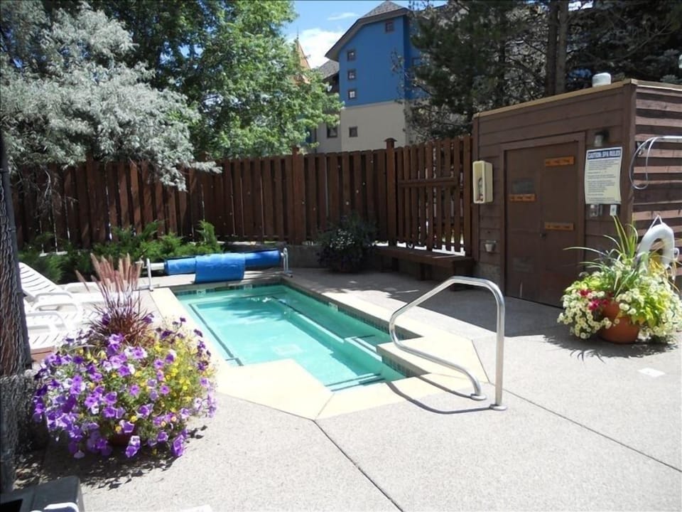 Large heated hot tub.