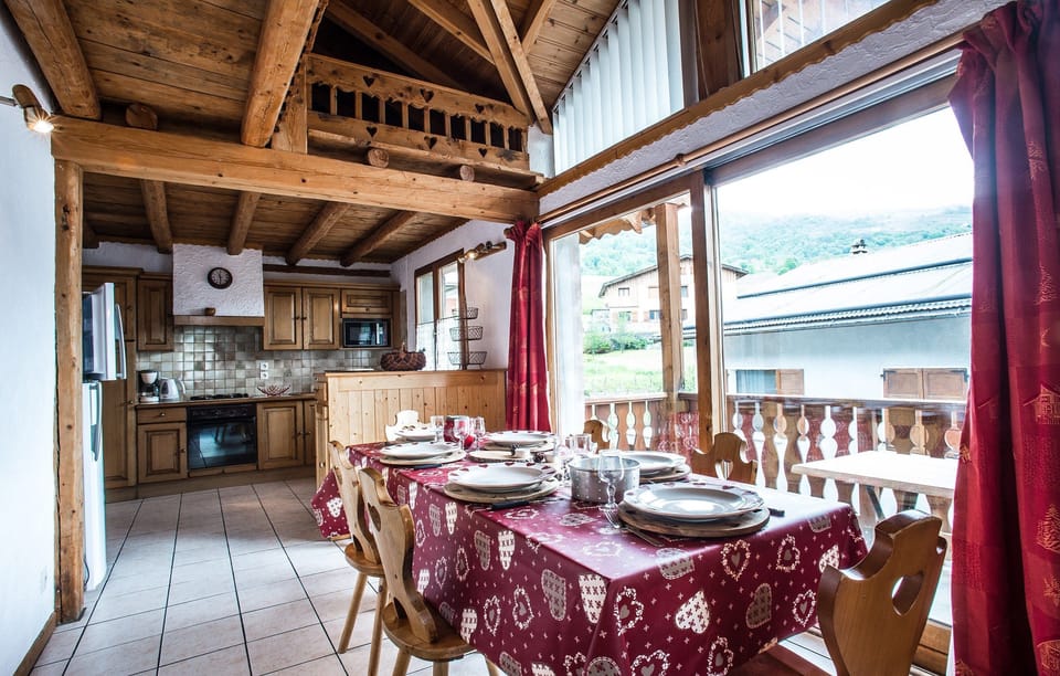 Settle into the dining area and enjoy a nice meal.