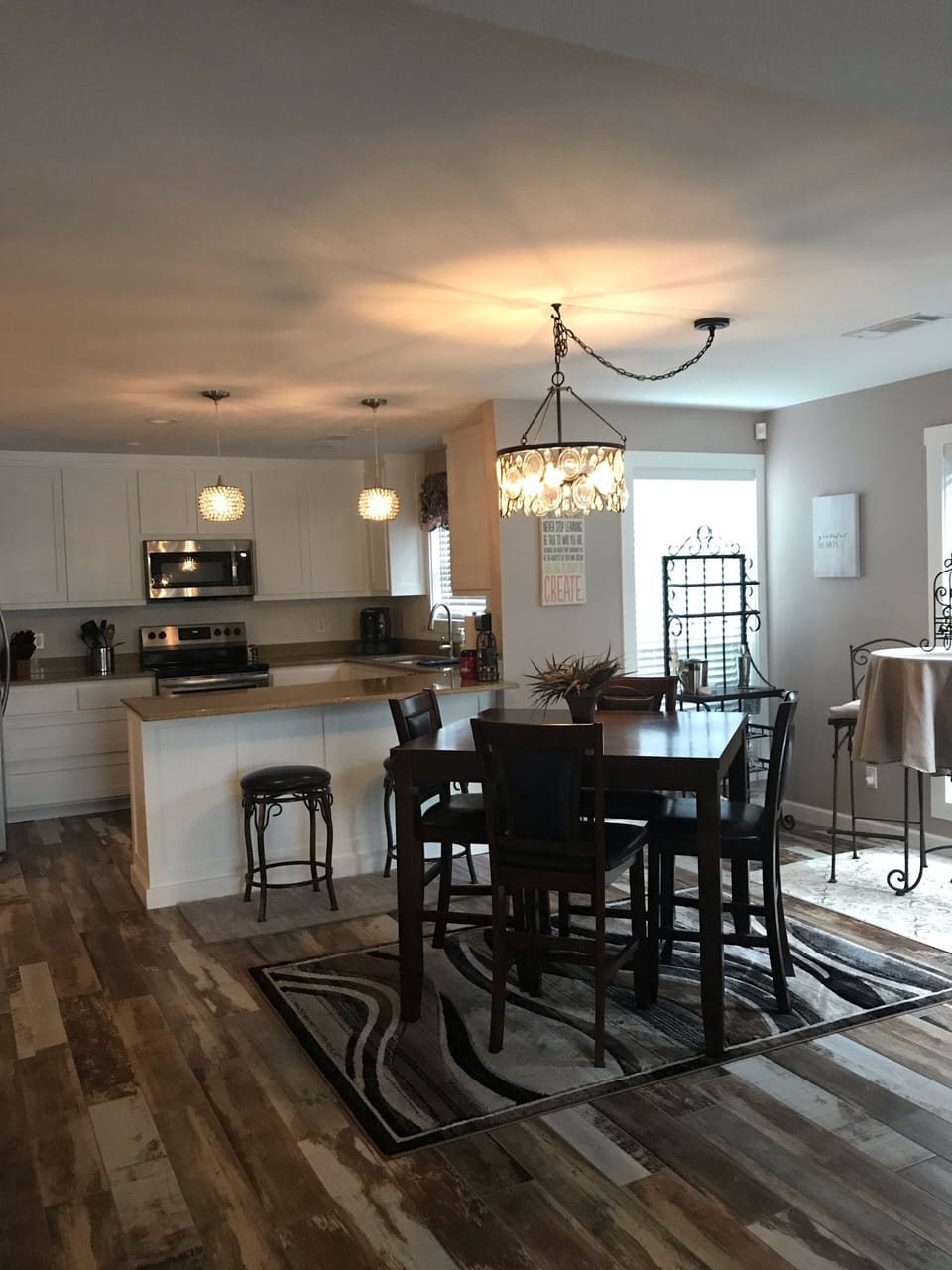 New stainless appliances and all the kitchenware needed!
