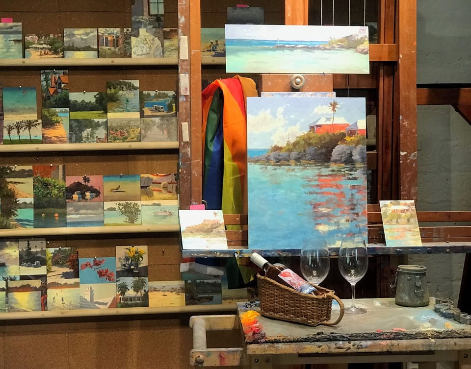 Inside Jonah's studio.