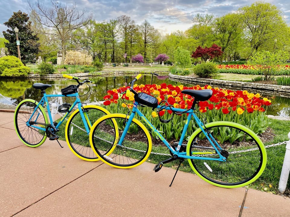 Take these 2 bikes for a stroll around Tower Grove Park (as shown here)!  