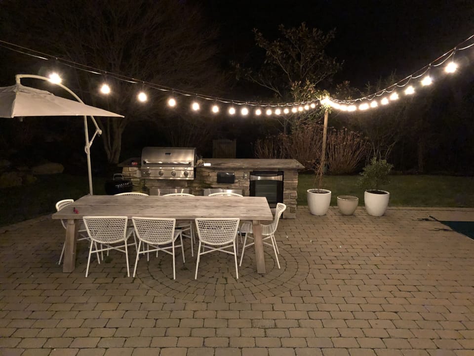BBQ area at night