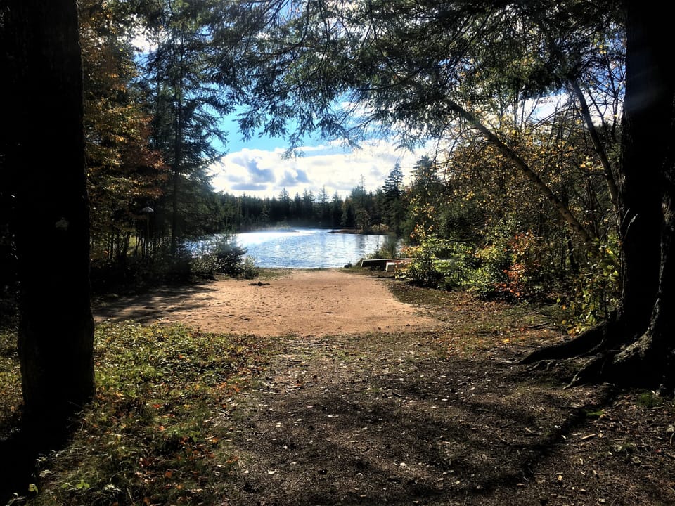 French Pond Beach in the fall