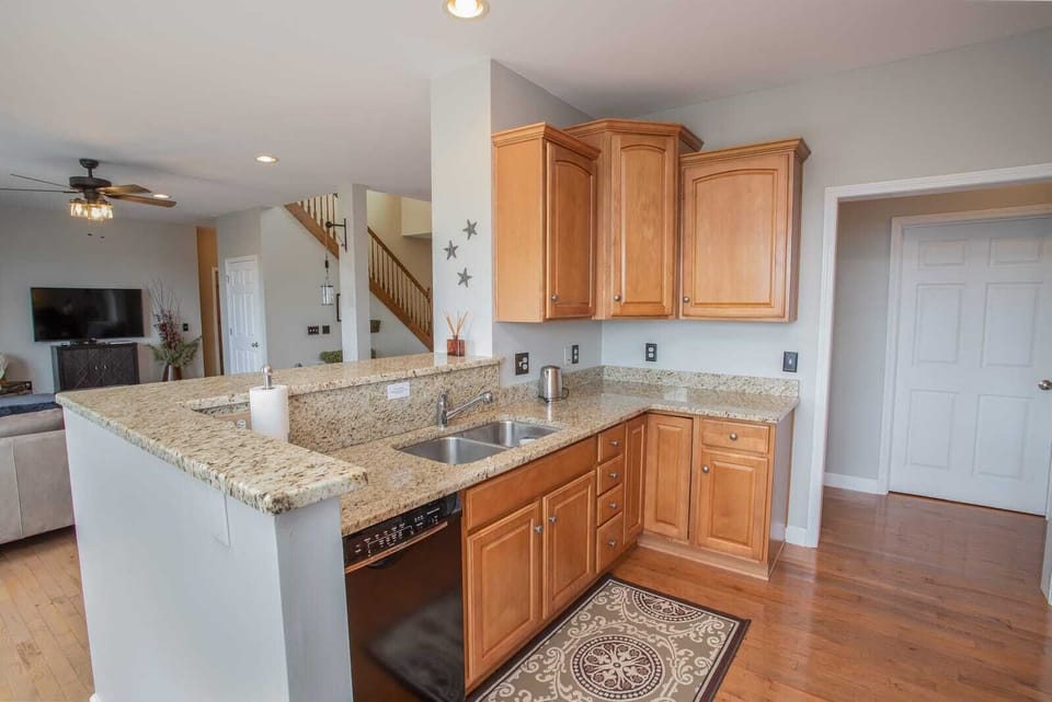Kitchen with granite counters