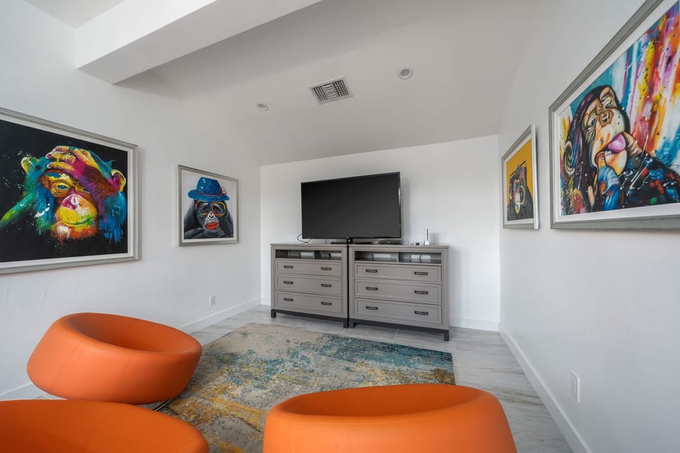 Flat-screen TV for watching movies or gaming