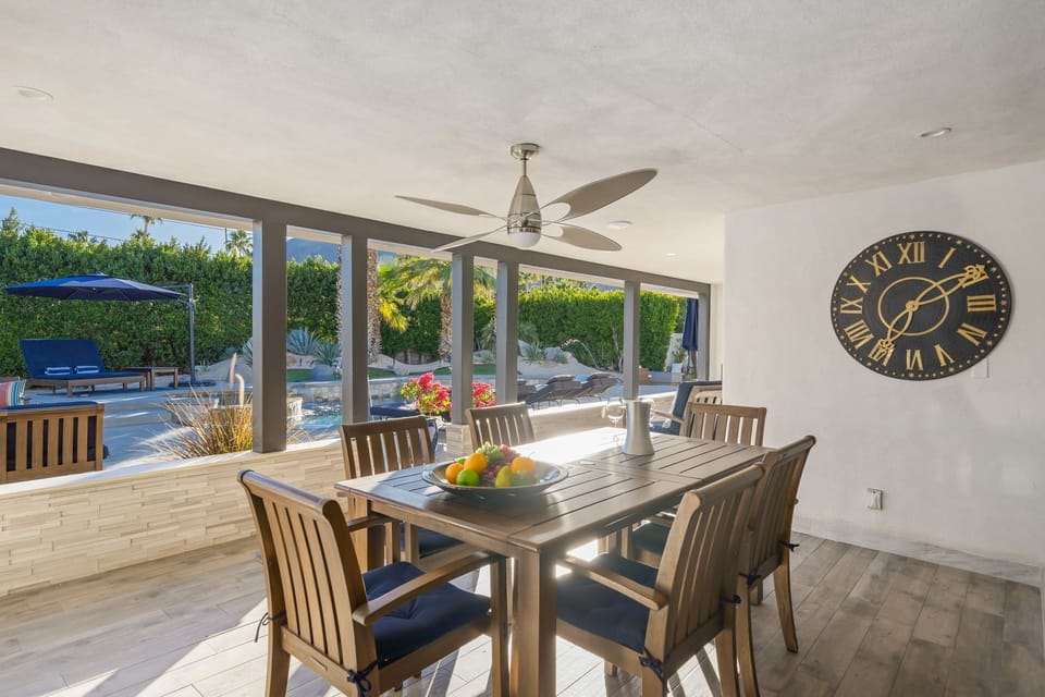 Covered outdoor dining area off the kitchen, perfect for al-fresco entertaining