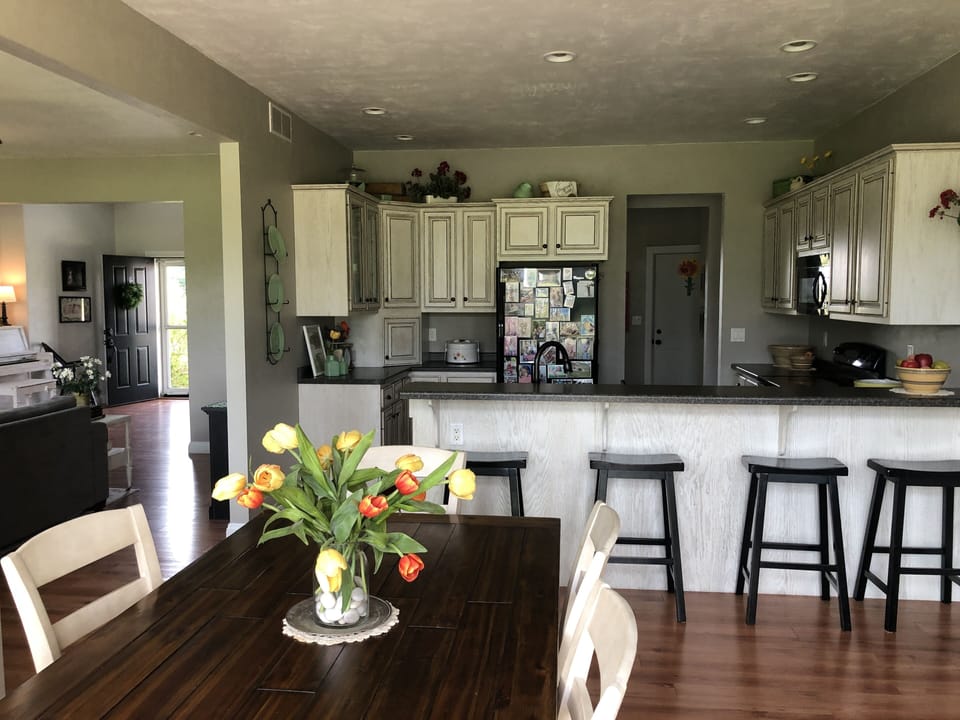 dining area and kitchen