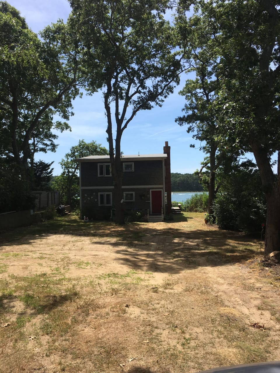 The parking area to the house
