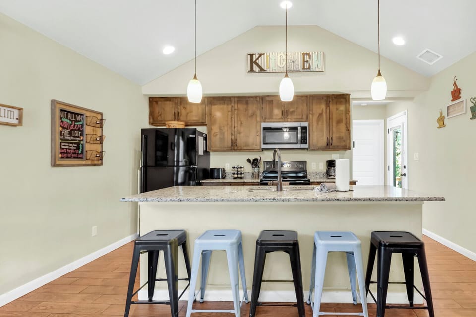 The bright and open kitchen with modern appliances