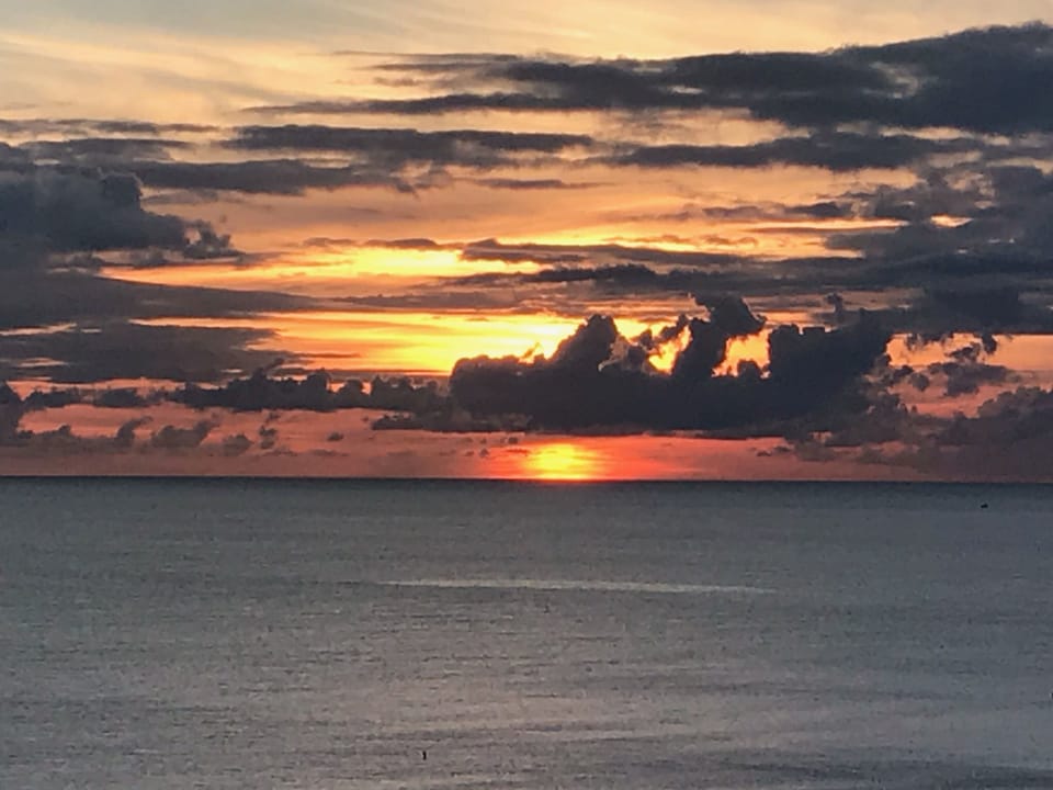 Sunset from St. Pete's beach, just a 30 minute walk from the condo.