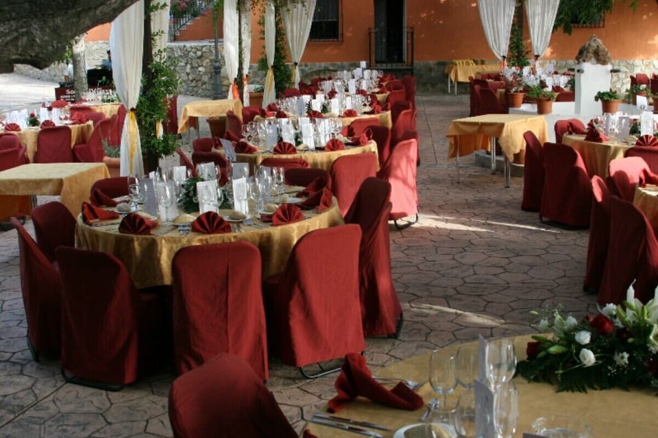 Outdoor banquet area