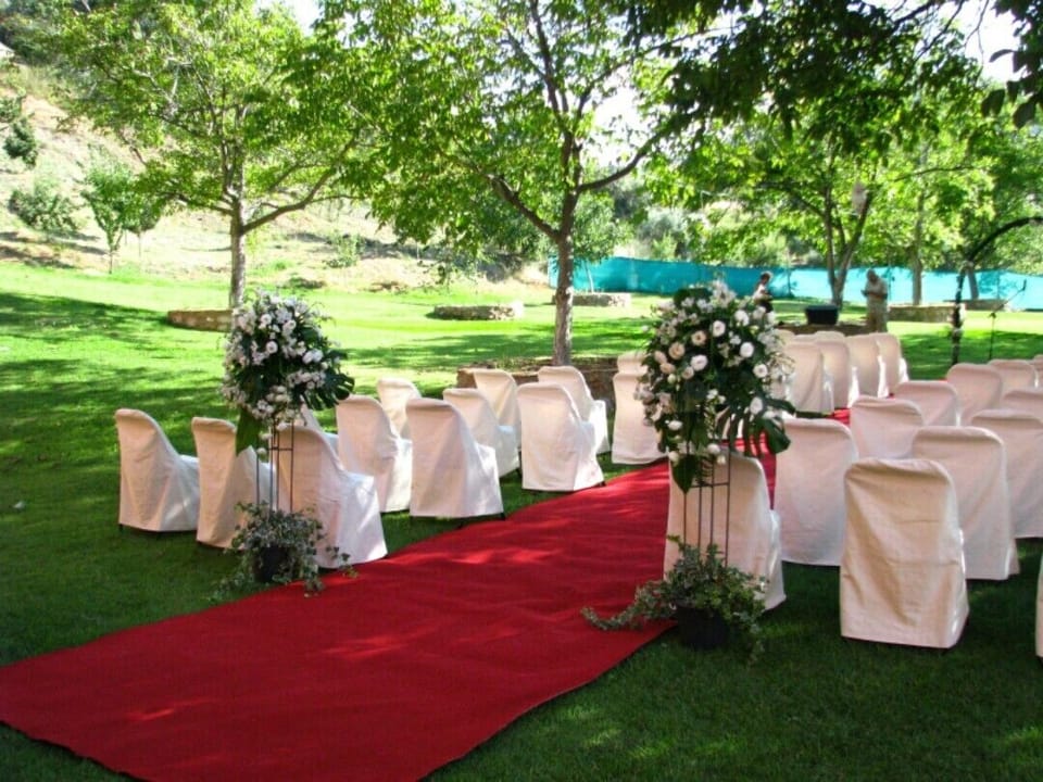 Outdoor banquet area