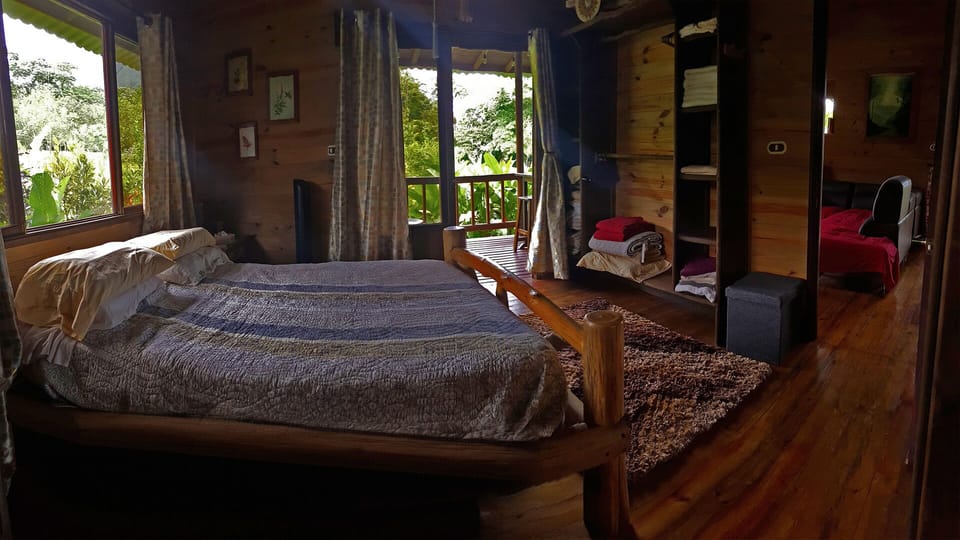 Bedrooms have screens, fans, and bug zappers.