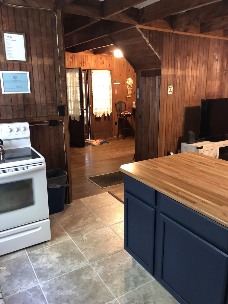 Kitchen looking into foyer
