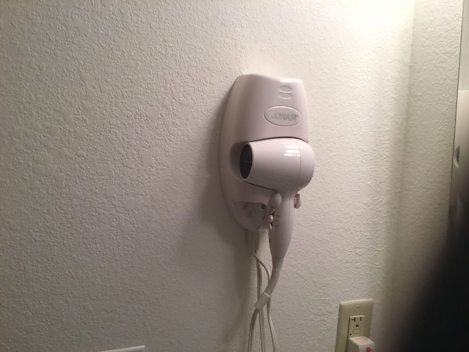 Hair dryers come with every bathroom and bedroom.