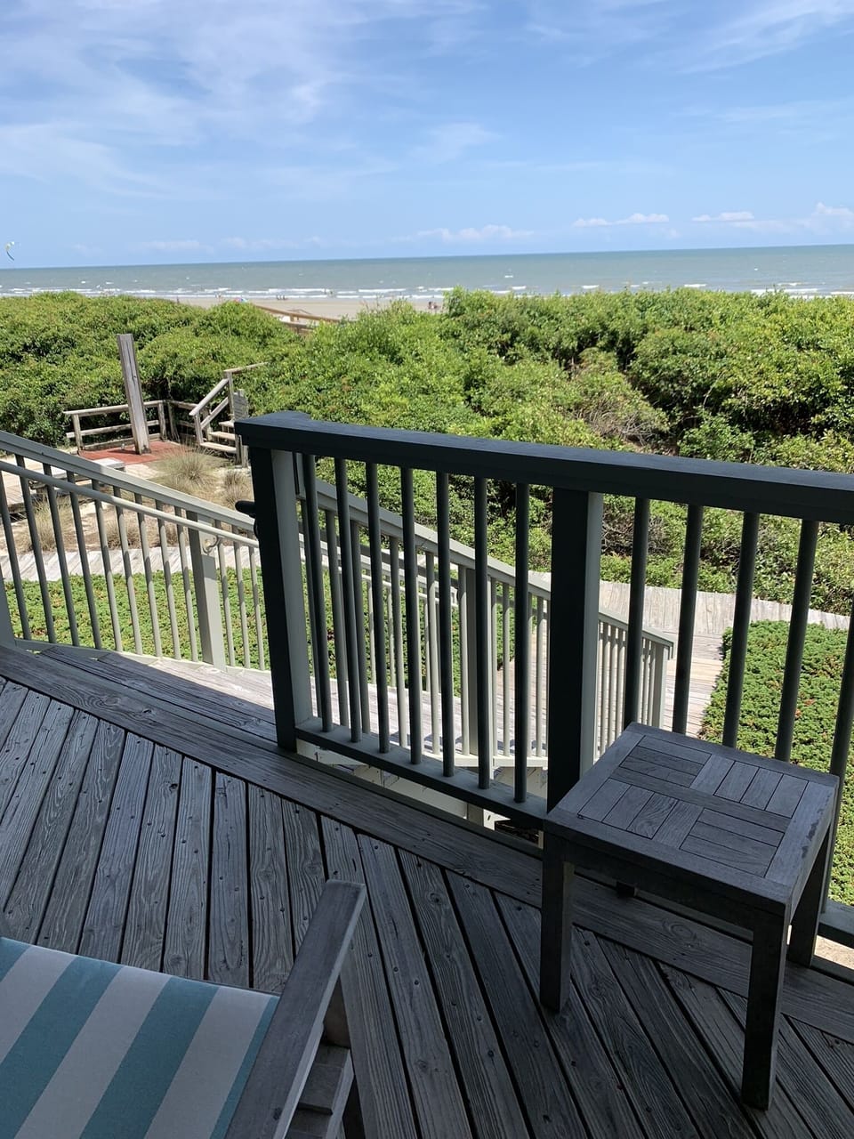 The ocean is just right over the dunes