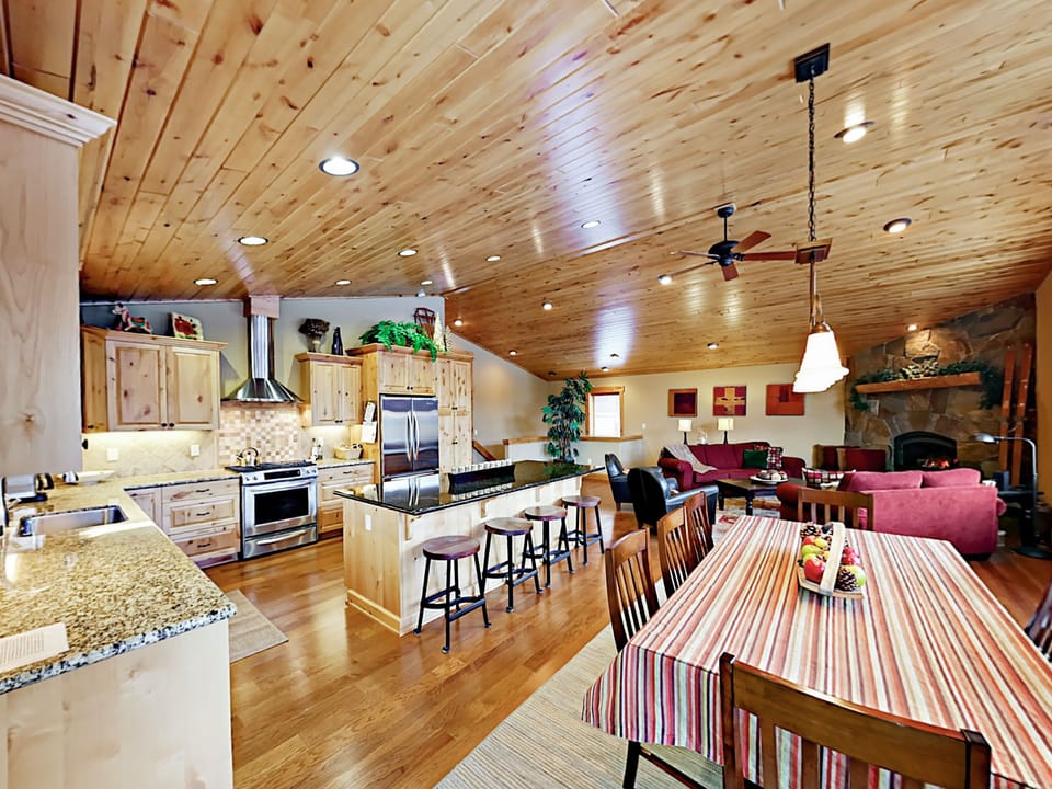 Huge kitchen island seats four