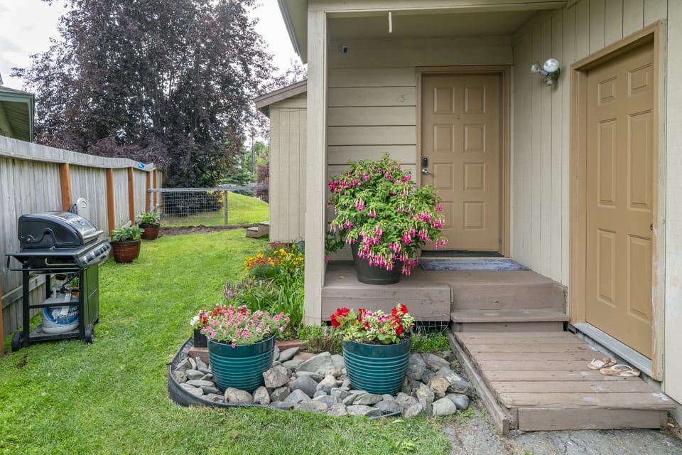 backyard with BBQ grill