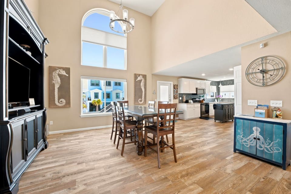 Vaulted ceilings and tons of natural light