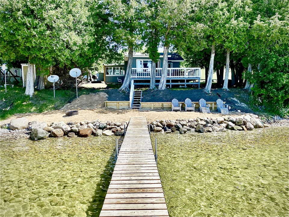 View of main cabin from dock