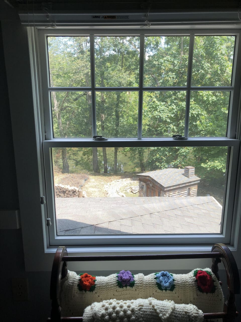 Wake to a view of the river from upstairs bedroom.