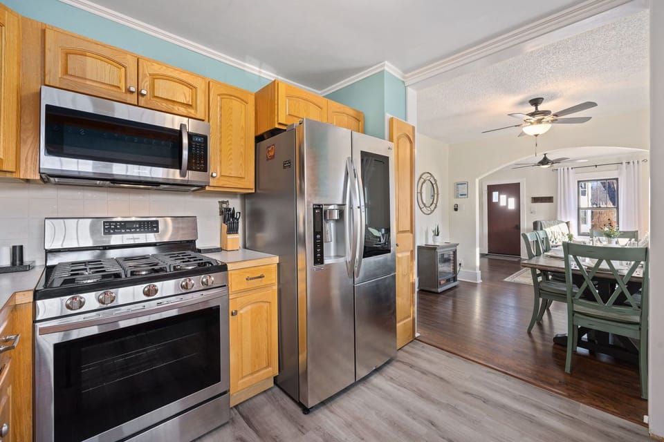 Sunny Kitchen with Stainless Steel Appliances