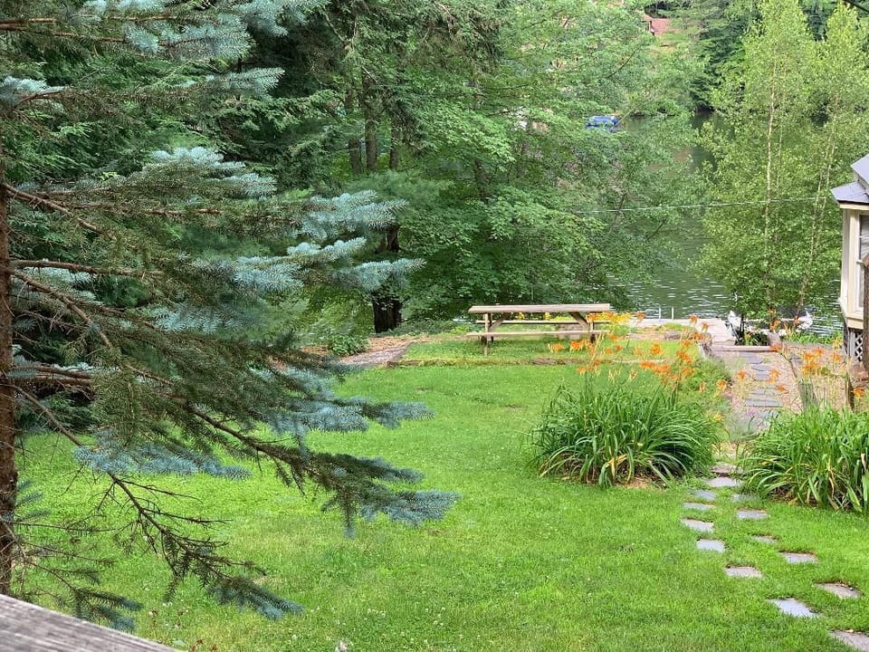 View of lake from 9 x9 cabin deck