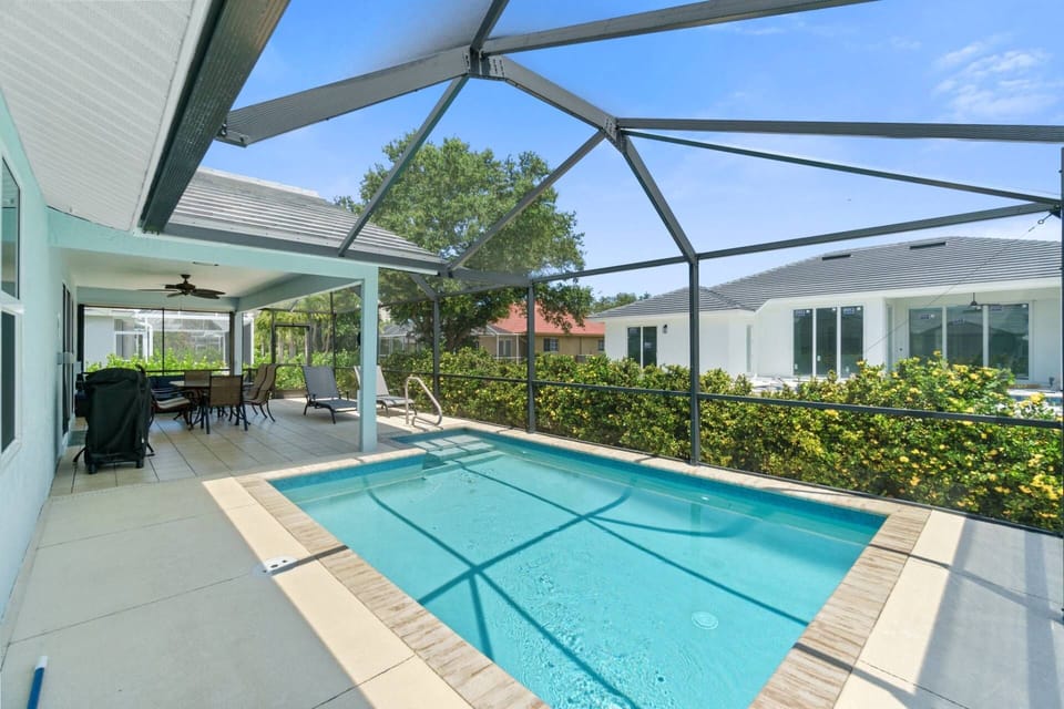 And just past the pool table is a swimming pool that will beckon you outside.