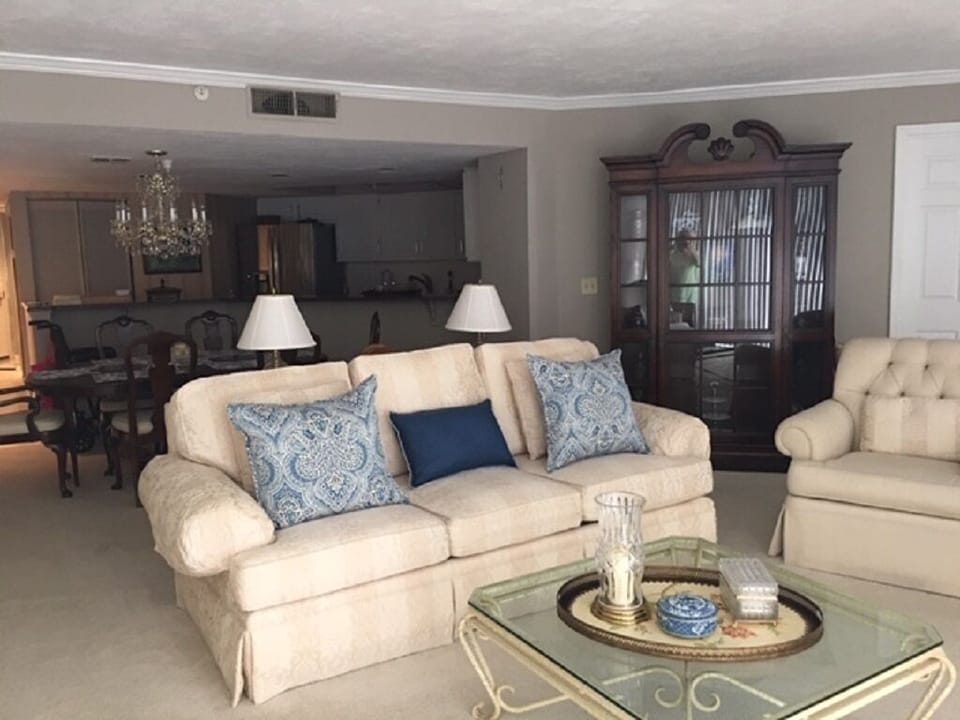 Living room opens to your private patio overlooking the Atlantic