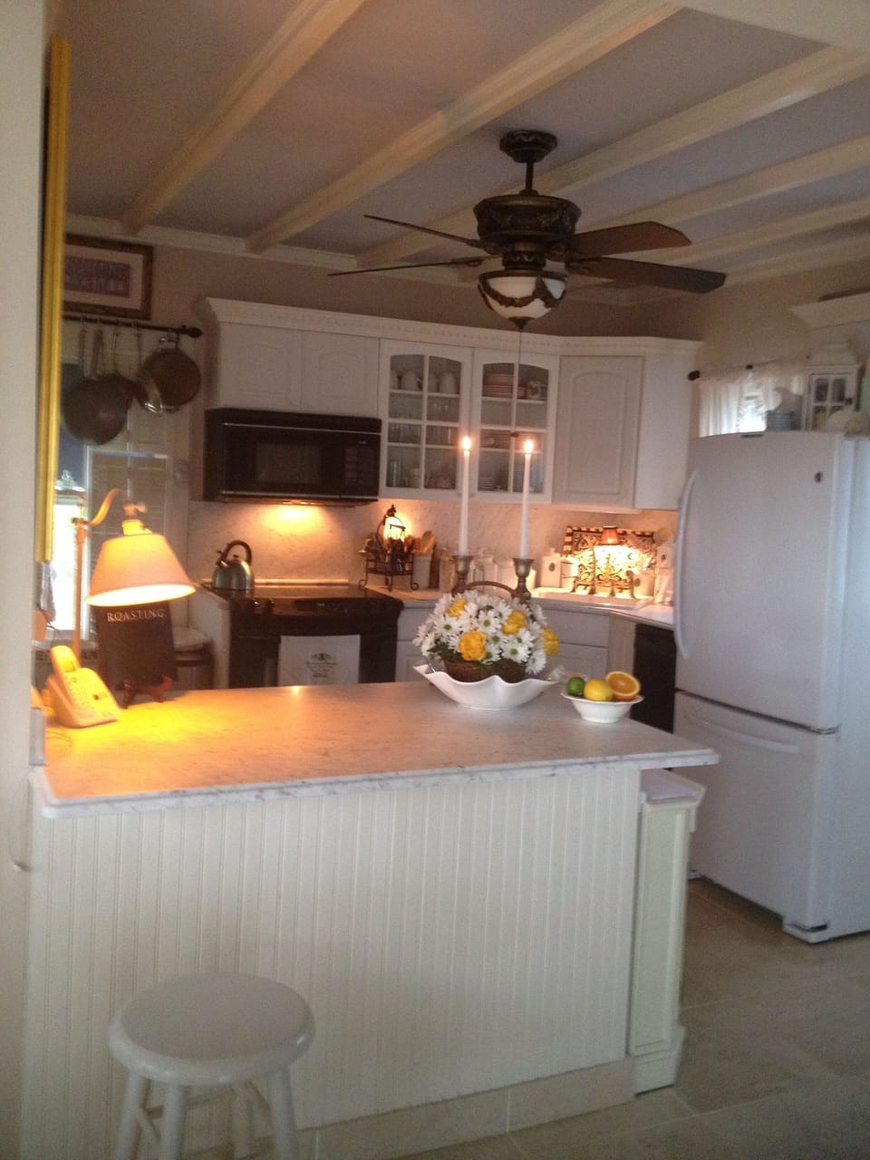 Kitchen with marble countertops 