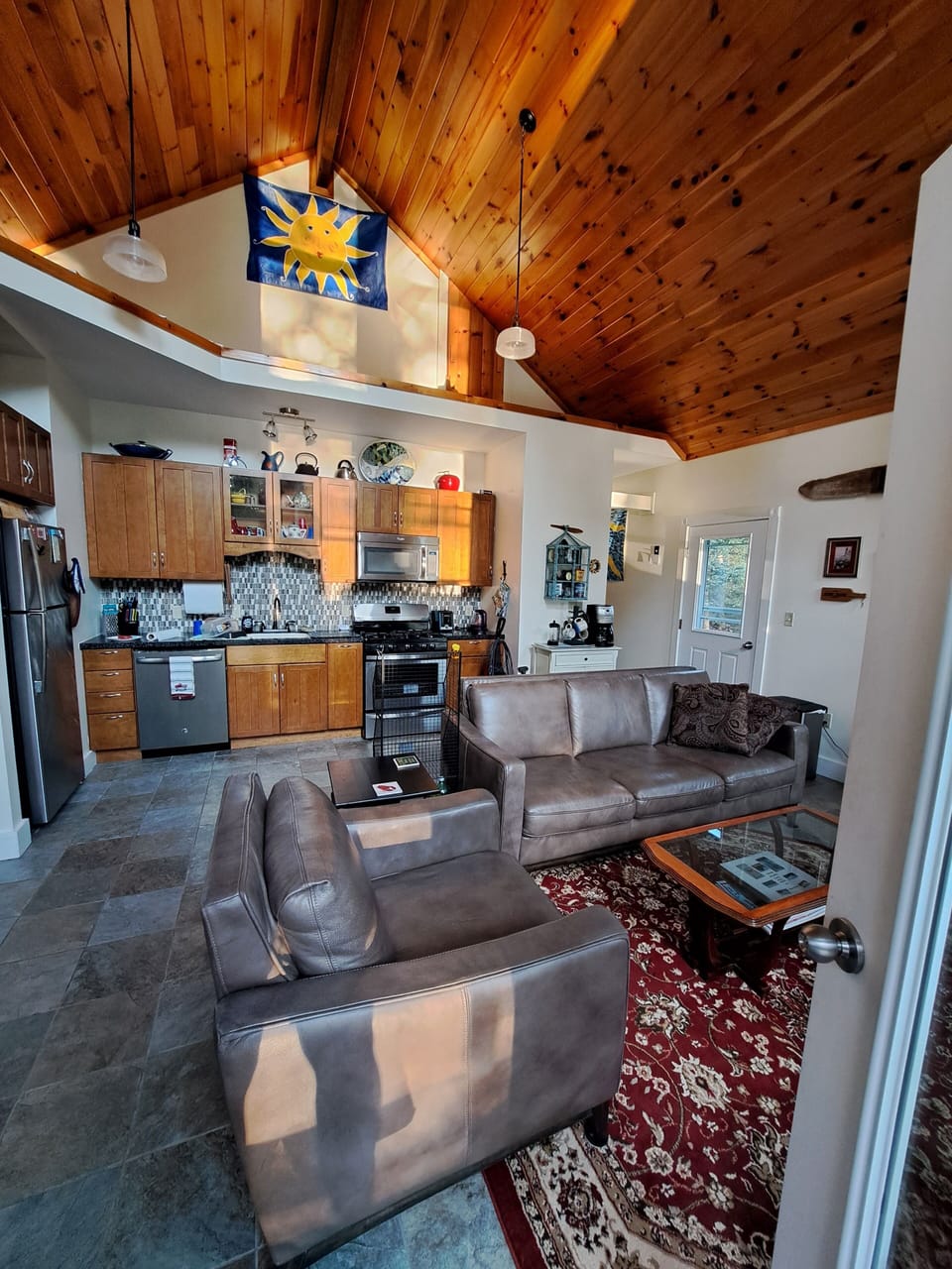 kitchen/living room/dining area