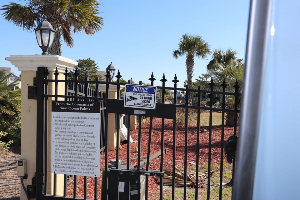 Gated Community with community rules posted