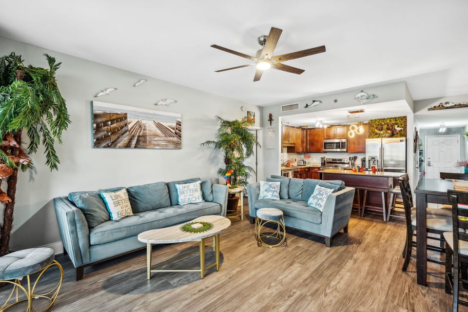 The couch has a queen-sized sleeper with a comfortable memory foam mattress. 