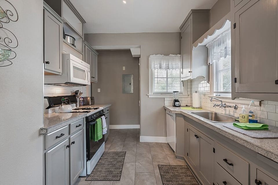 Kitchen with all that is necessary to cook full meals; just supply the food.