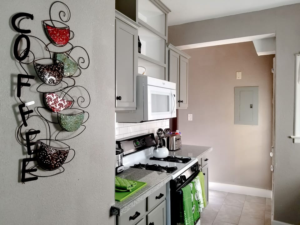 Kitchen with all that is necessary to cook full meals; just supply the food.