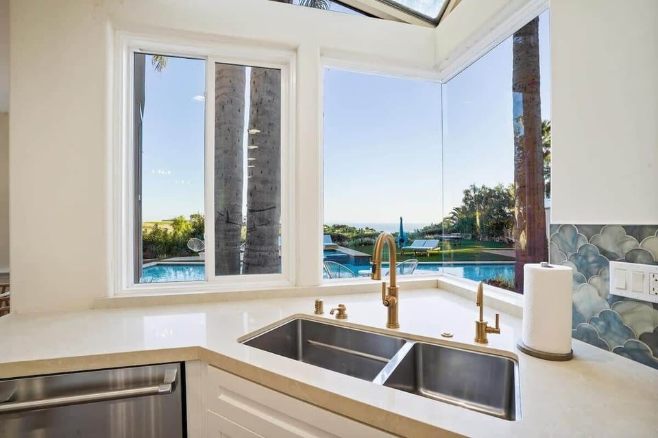 Culinary delights with a view of the pool and distant ocean.
