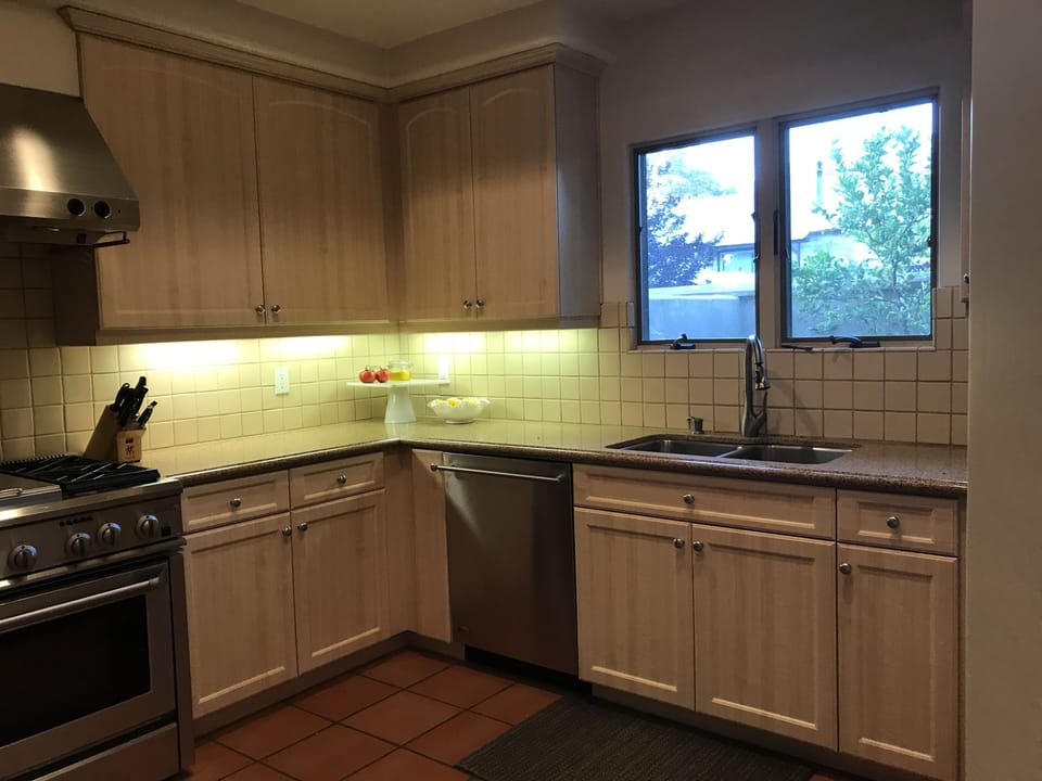 Gourmet kitchen with view of Topa Mountains