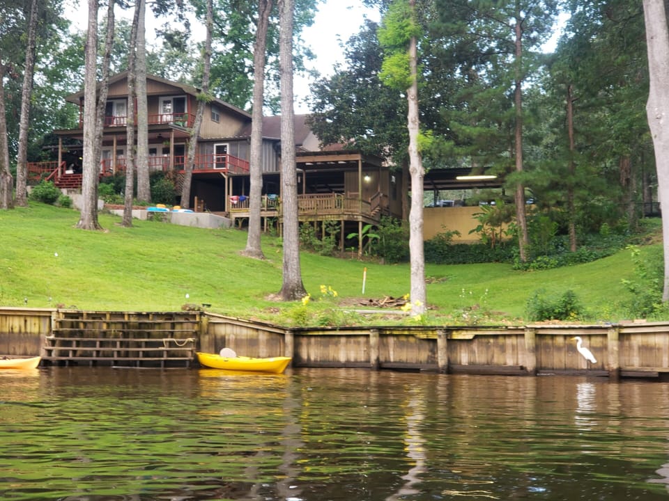Walk down the swim steps to your kayak or sit and watch the kids swim