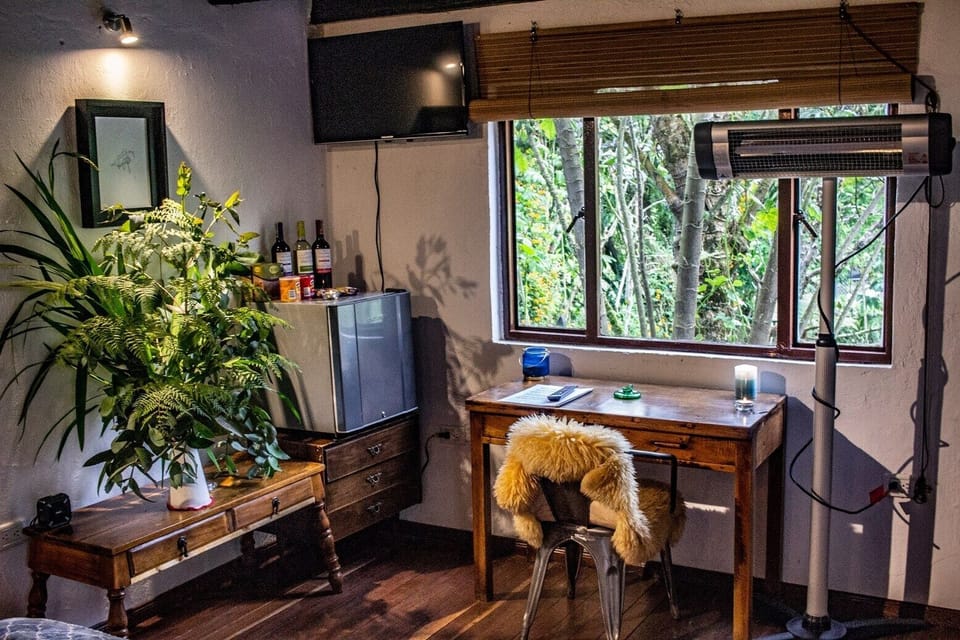 Comes with a mini fridge, space heater & WIFI. 