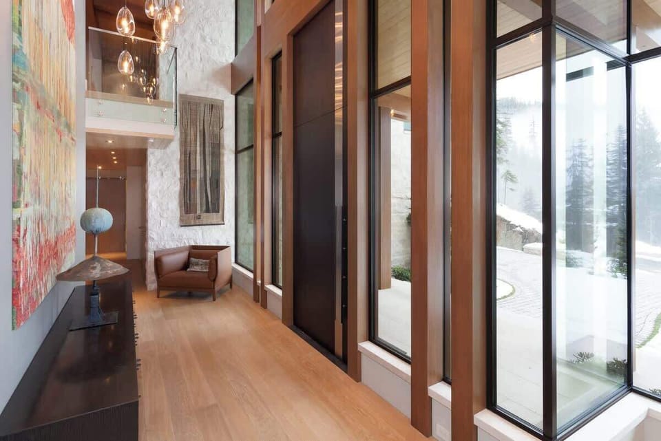 Grand main entrance with double-height ceiling for a dramatic first impression